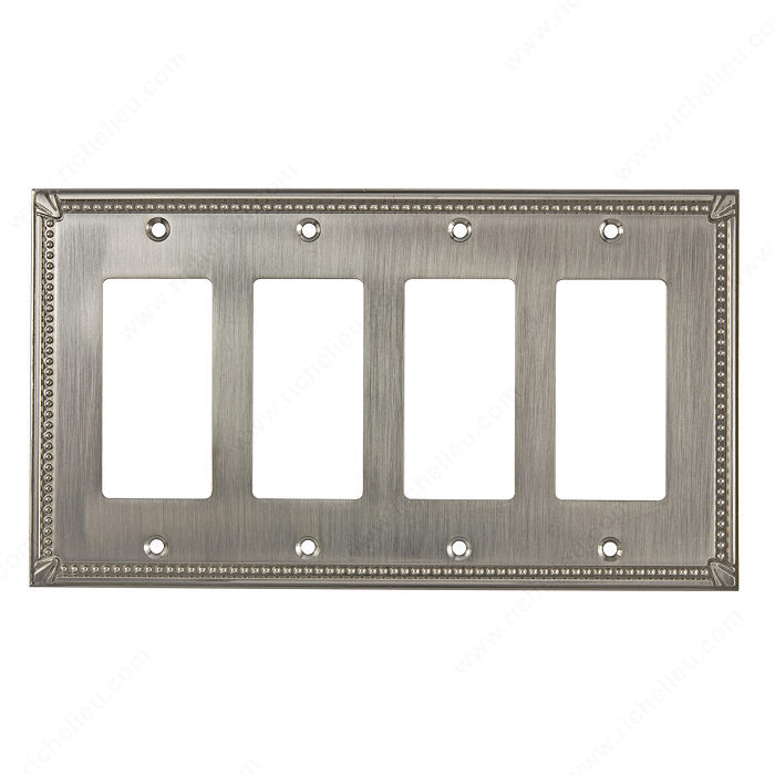 Richelieu Hardware BP861111195 Contemporary Decorative Switch Plate 4 Toggle in Brushed Nickel