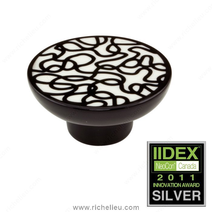 Richelieu Hardware 2042603090 Porcelain Knob  -  2042  - Black; White