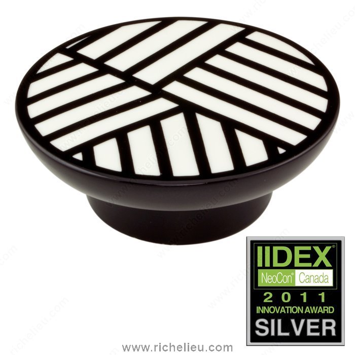 Richelieu Hardware 2043803090 Porcelain Knob  -  2043  - Black; White