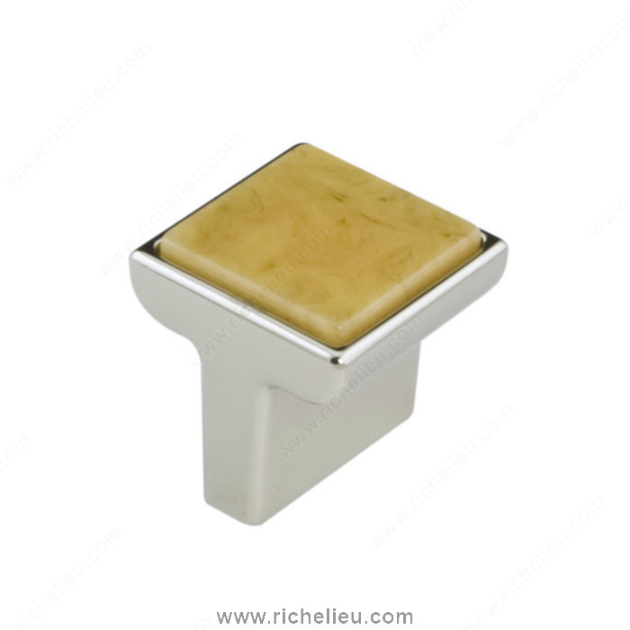 Richelieu Hardware 302330180AMB Precious Materials Collection Knob  -  3023  - Polished Nickel; Amber
