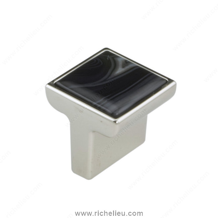 Richelieu Hardware 302330180ONY Precious Materials Collection Knob  -  3023  - Black; Polished Nickel