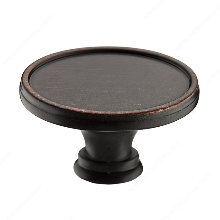 Richelieu Hardware Bp80239Borb Transitional Metal Oval Knob With Raised Edge 39MM Brushed Oil Rubbed Bronze Finish