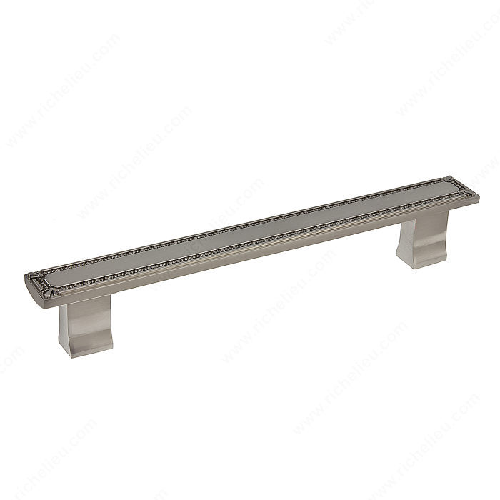 Richelieu Hardware Bp780160195 Classic Metal Bar Pull With Decorative Trim 160MM Brushed Nickel Finish