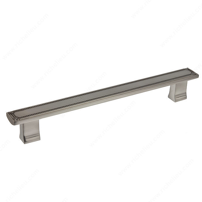 Richelieu Hardware Bp780192195 Classic Metal Bar Pull With Decorative Trim 192MM Brushed Nickel Finish