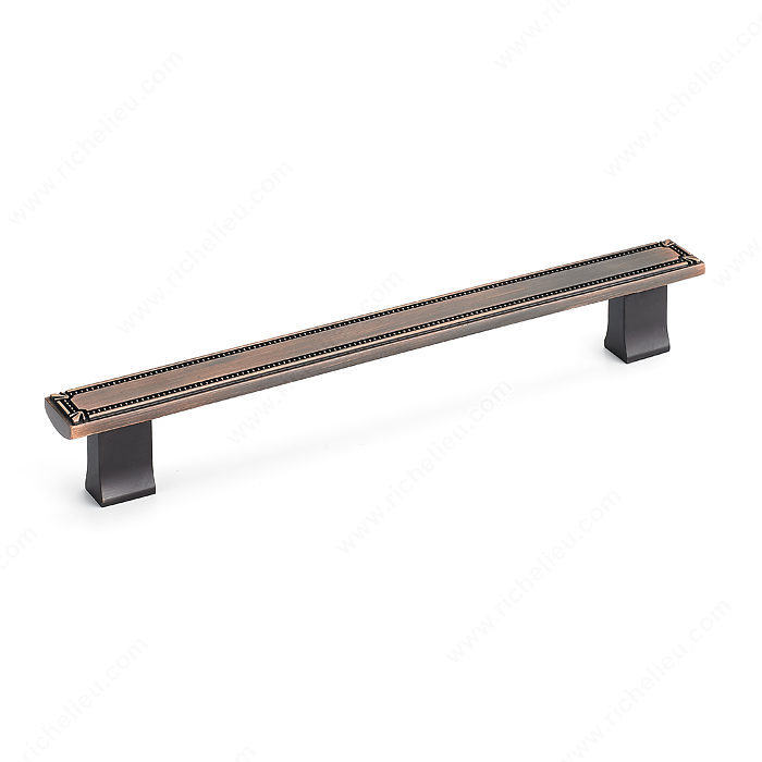 Richelieu Hardware Bp780192Borb Classic Metal Bar Pull With Decorative Trim 192MM Brushed Oil Rubbed Bronze Finish