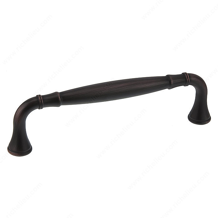 Richelieu Hardware Bp790128Borb Classic Metal Handle Pull With Fluted Ends 128MM Brushed Oil Rubbed Bronze Finish