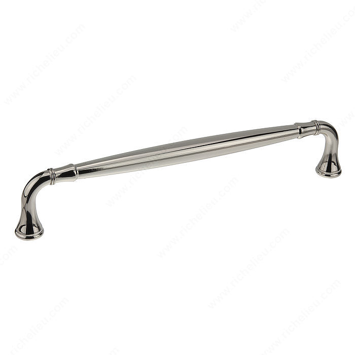 Richelieu Hardware Bp790192180 Classic Metal Handle Pull With Fluted Ends 192MM Nickel Finish