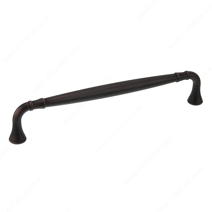 Richelieu Hardware Bp790192Borb Classic Metal Handle Pull With Fluted Ends 192MM Brushed Oil Rubbed Bronze Finish