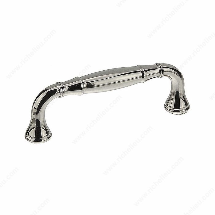 Richelieu Hardware Bp79076180 Classic Metal Handle Pull With Fluted Ends 3 Inch Nickel Finish