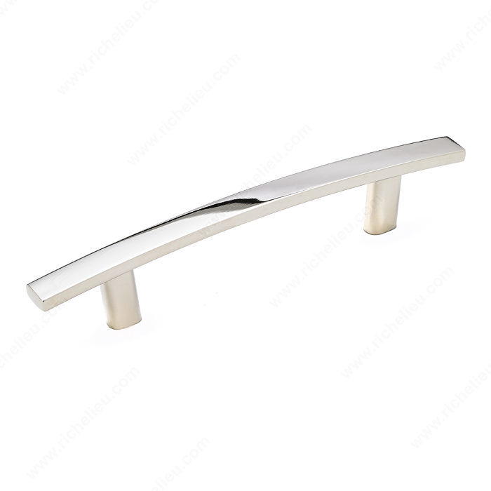 Richelieu BP65096180 Padova Collection 3 3/4-inch (96 mm) Polished Nickel Transitional Rectangular Cabinet Bar Pull