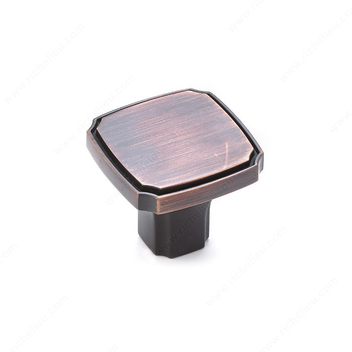 Richelieu Hardware Bp77035Borb Transitional Metal Square Knob 35MM Brushed Oil Rubbed Bronze Finish