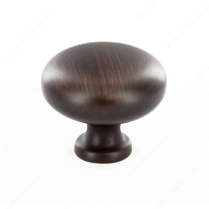 Richelieu Hardware Bp770Borb Contemporary Metal Round Knob 1 1/4 Inch Brushed Oil Rubbed Bronze Finish