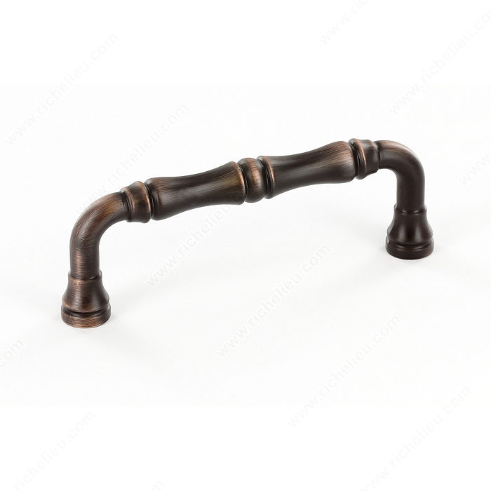 Richelieu Hardware Bp74076Borb Classic Decorative Metal Handle Pull With Fluted Ends 3 Inch Brushed Oil Rubbed Bronze Finish