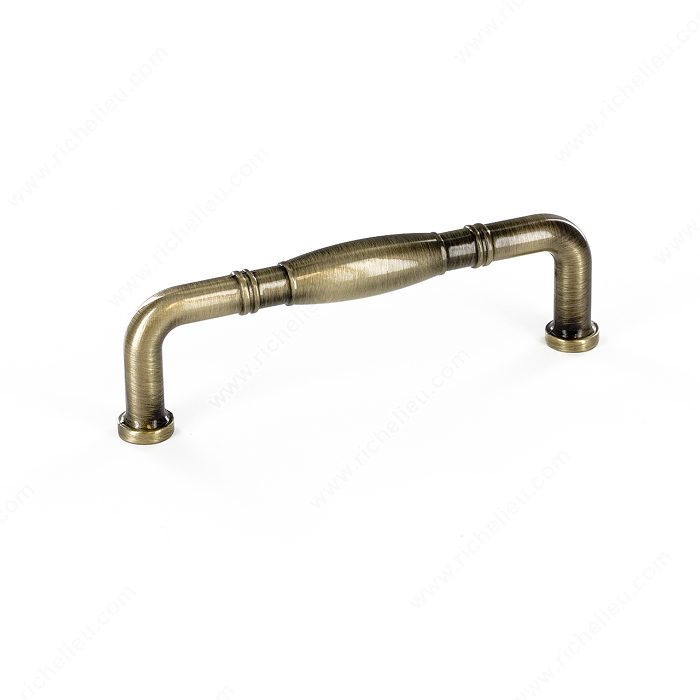Richelieu Hardware Bp80296Ae Classic Metal Handle Pull With Bubble Center Grip 96MM Antique English Finish
