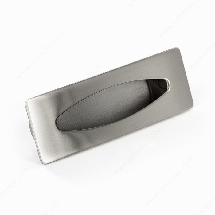 Richelieu Hardware Bp87076195 Contemporary Metal Crescent Recessed Pull 76MM Brushed Nickel Finish