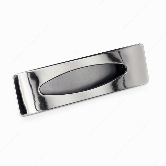Richelieu Hardware Bp87096180 Contemporary Metal Crescent Recessed Pull 96MM Nickel Finish