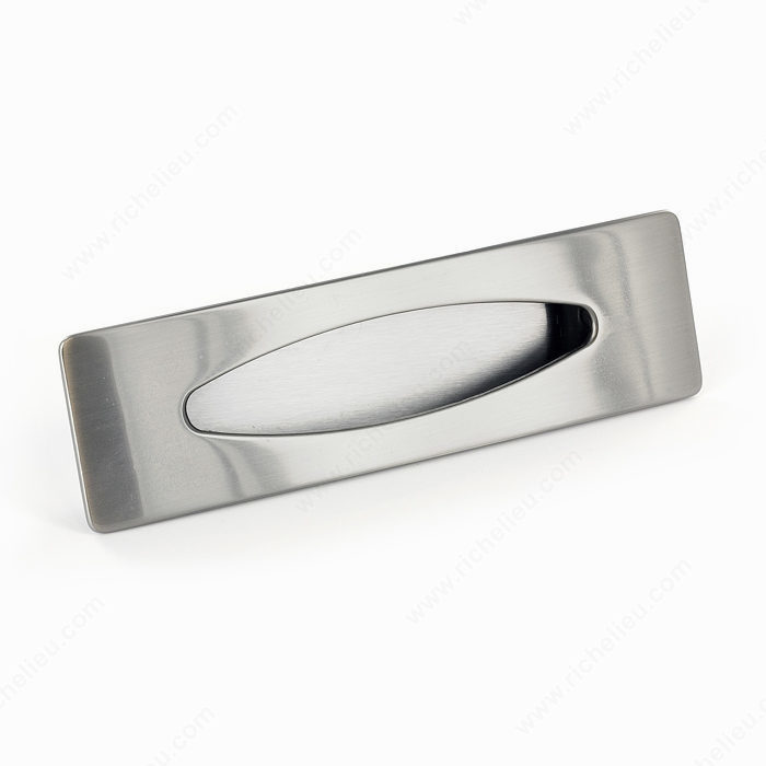 Richelieu Hardware Bp87096195 Contemporary Metal Crescent Recessed Pull 96MM Brushed Nickel Finish