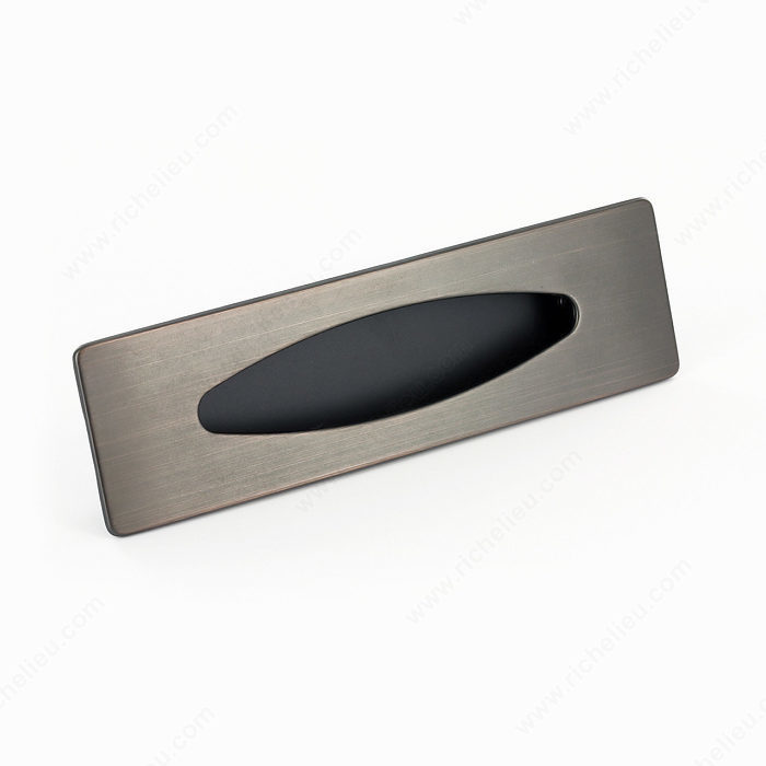 Richelieu Hardware Bp87096Borb Contemporary Metal Crescent Recessed Pull 96MM Brushed Oil Rubbed Bronze Finish