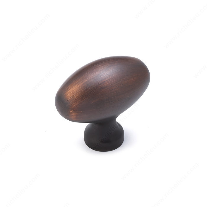 Richelieu Hardware Bp444350Borb Contemporary Metal Oval Knob 50MM Brushed Oil Rubbed Bronze Finish