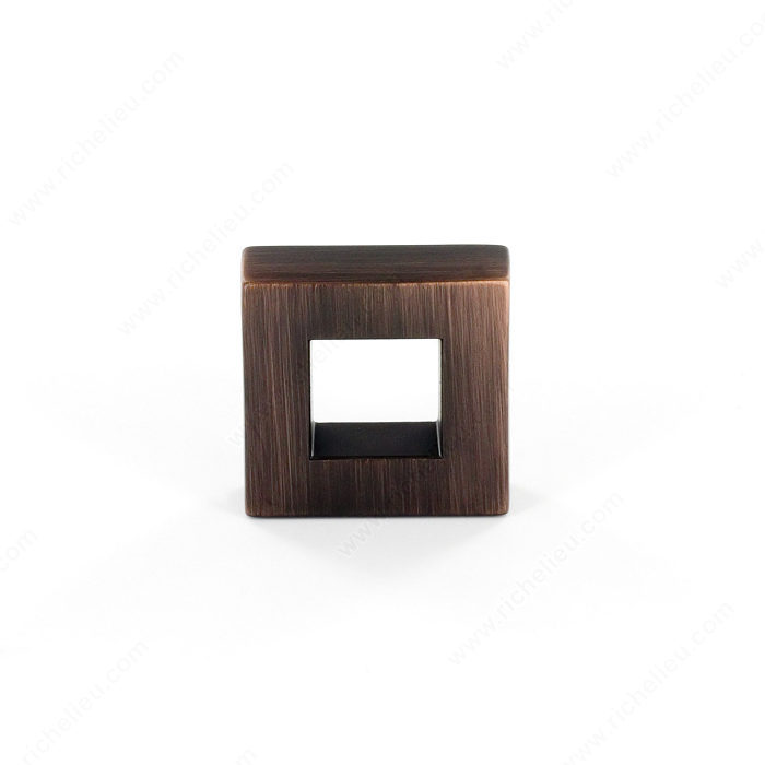 Richelieu Hardware Bp31604325Borb Contemporary Metal Square Knob 25MM Brushed Oil Rubbed Bronze Finish