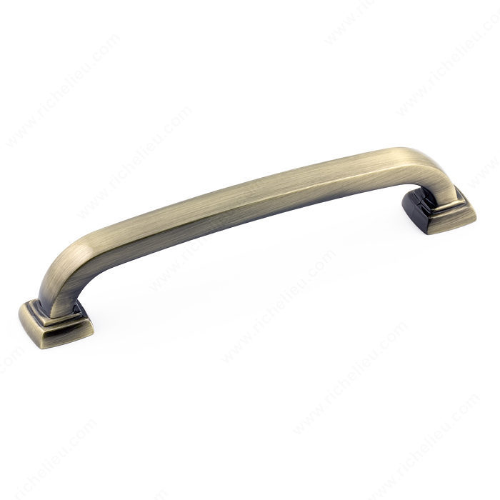 Richelieu Hardware Bp815128Ae Contemporary Metal Bar Pull With Square Backplate 128MM Antique English Finish
