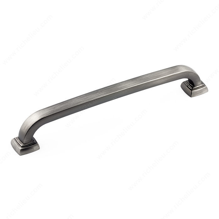 Richelieu Hardware Bp815160143 Contemporary Metal Bar Pull With Square Backplate 160MM Antique Nickel Finish
