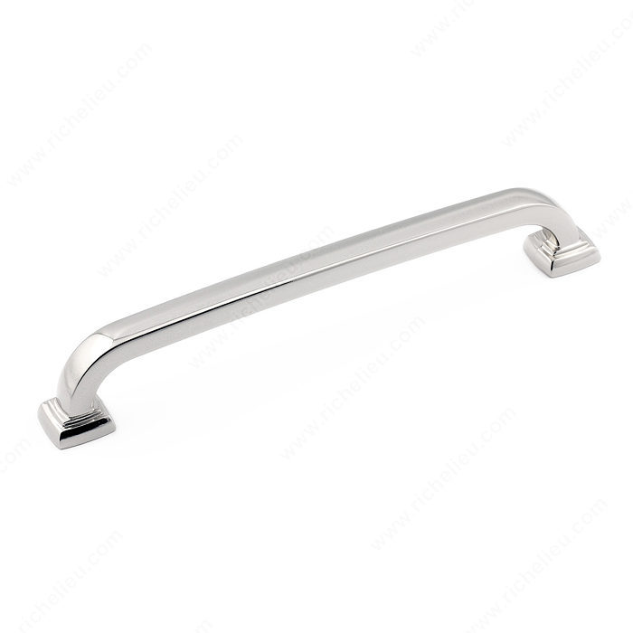 Richelieu Hardware Bp815160180 Contemporary Metal Bar Pull With Square Backplate 160MM Polished Nickel Finish