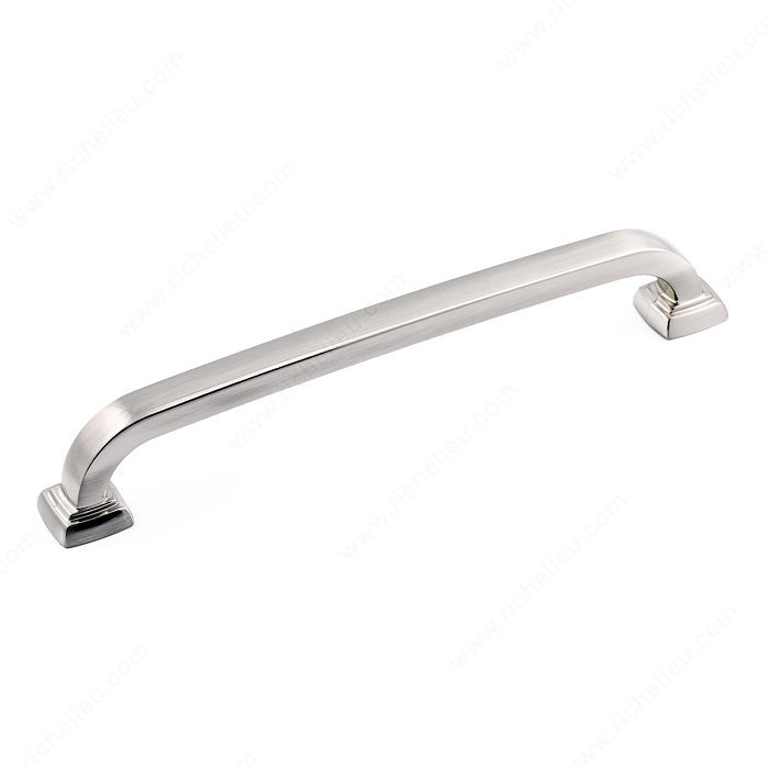Richelieu Hardware Bp815160195 Contemporary Metal Bar Pull With Square Backplate 160MM Brushed Nickel Finish