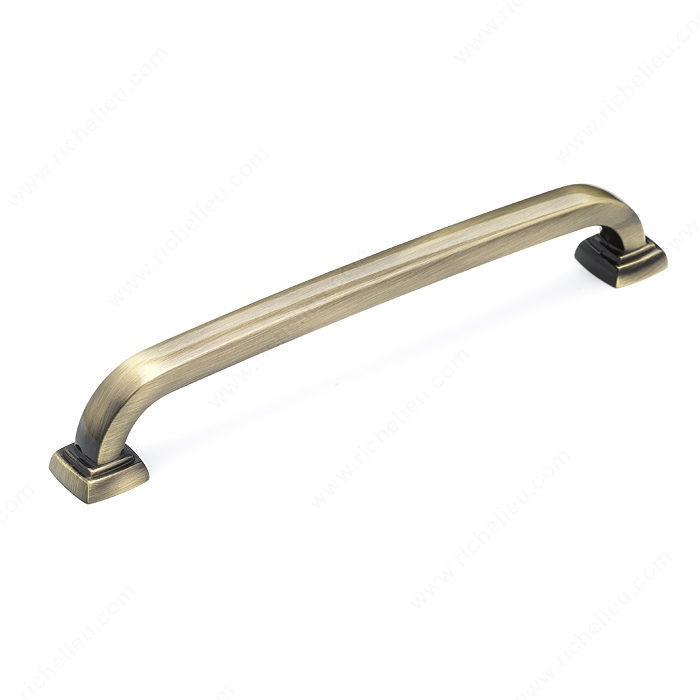 Richelieu Hardware Bp815160Ae Contemporary Metal Bar Pull With Square Backplate 160MM Antique English Finish