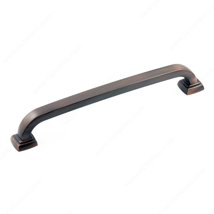 Richelieu Hardware Bp815160Borb Contemporary Metal Bar Pull With Square Backplate 160MM Brushed Oil Rubbed Bronze Finish