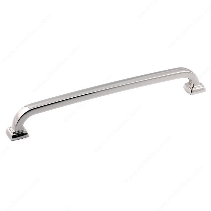 Richelieu Hardware Bp815192180 Contemporary Metal Bar Pull With Square Backplate 192MM Polished Nickel Finish