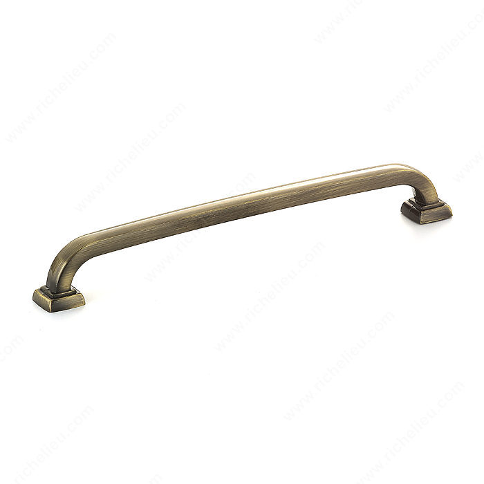 Richelieu Hardware Bp815192Ae Contemporary Metal Bar Pull With Square Backplate 192MM Antique English Finish