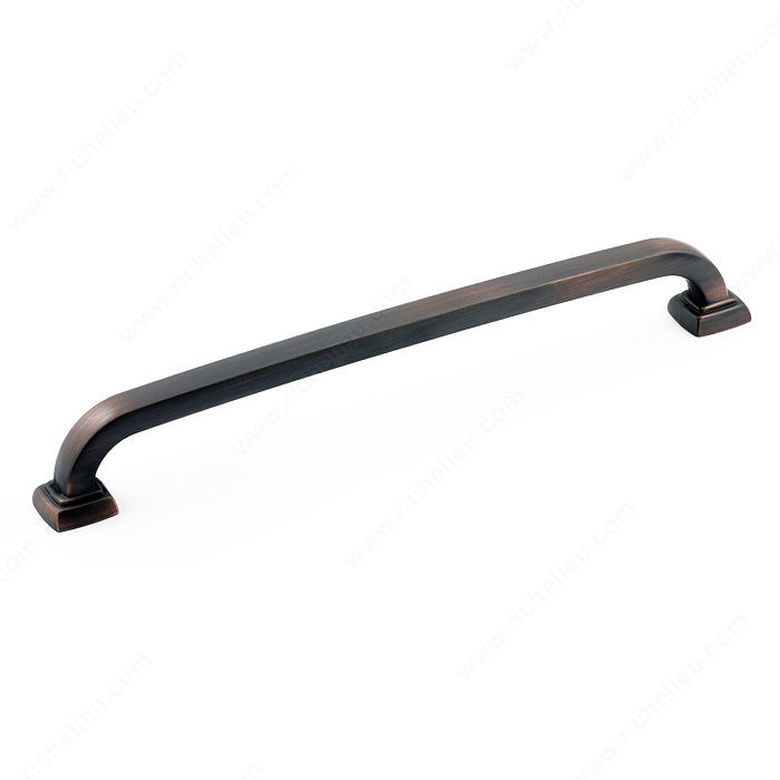 Richelieu Hardware Bp815192Borb Contemporary Metal Bar Pull With Square Backplate 192MM Brushed Oil Rubbed Bronze Finish