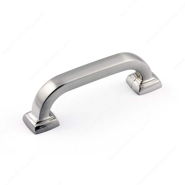 Richelieu Hardware Bp81576195 Contemporary Metal Bar Pull With Square Backplate 3 Inch Brushed Nickel Finish