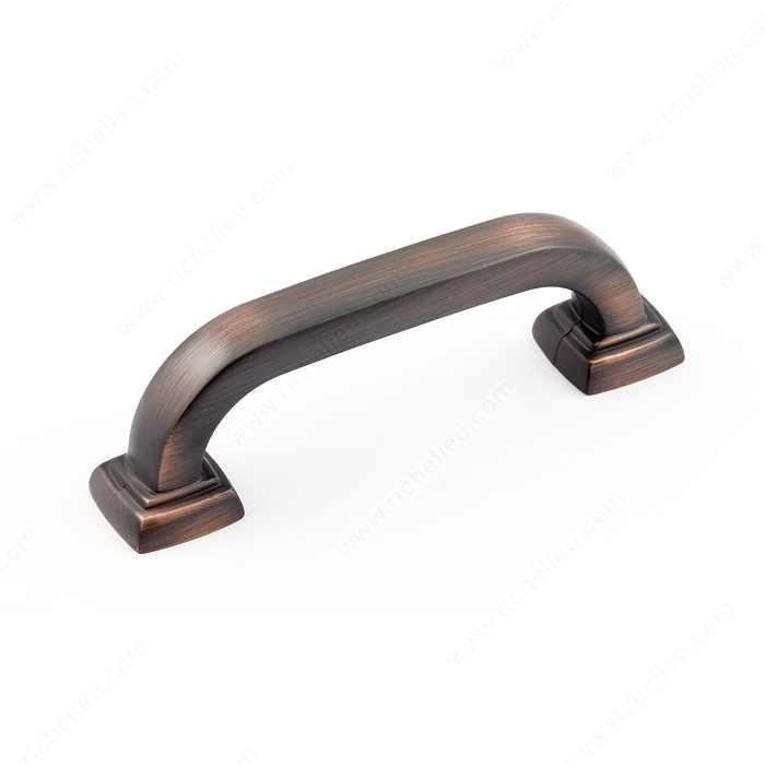 Richelieu Hardware Bp81576Borb Contemporary Metal Bar Pull With Square Backplate 3 Inch Brushed Oil Rubbed Bronze Finish