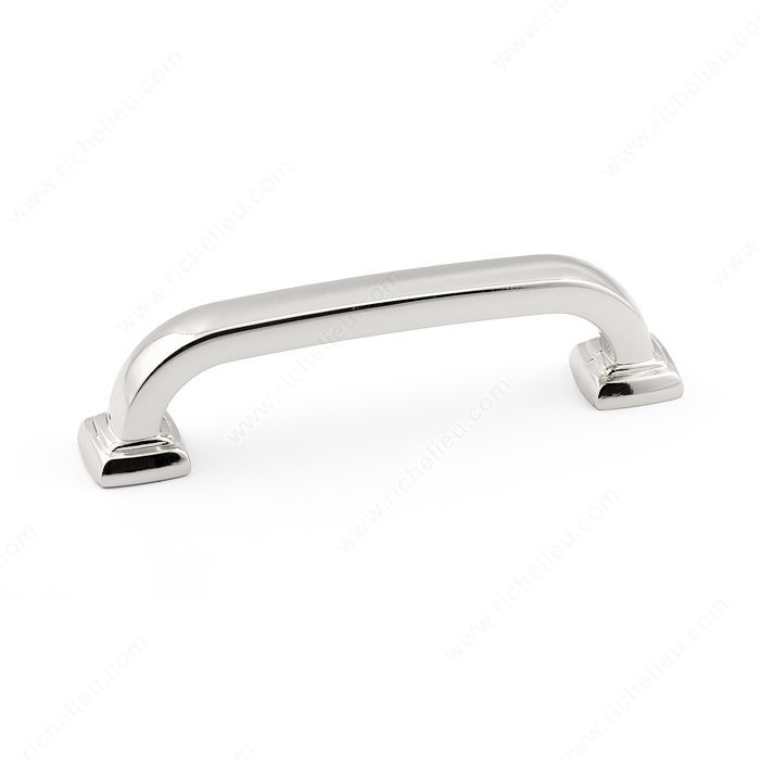 Richelieu Hardware Bp81596180 Contemporary Metal Bar Pull With Square Backplate 96MM Polished Nickel Finish