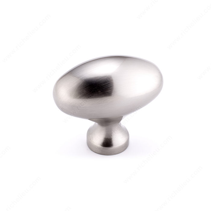 Richelieu Hardware Bp444350195 Contemporary Metal Oval Knob 50MM Brushed Nickel Finish