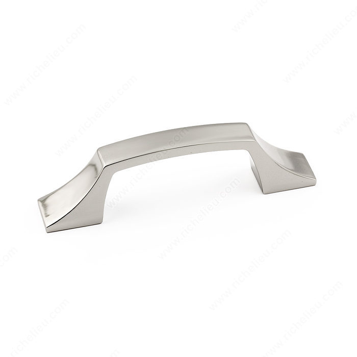 Richelieu Hardware Bp76596180 Transitional Metal Handle Pull With Fluted Ends 96MM Nickel Finish