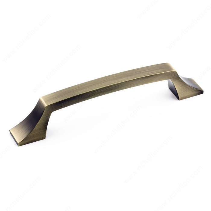 Richelieu Hardware Bp765128Ae Transitional Metal Bar Pull With Fluted Ends 128MM Antique English Finish