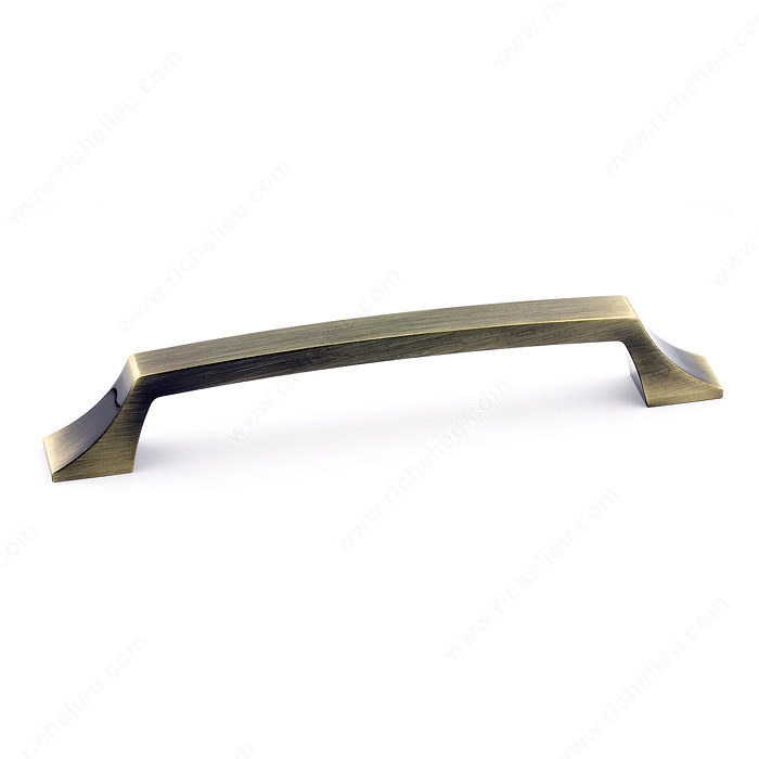 Richelieu Hardware Bp765160Ae Transitional Metal Bar Pull With Fluted Ends 160MM Antique English Finish