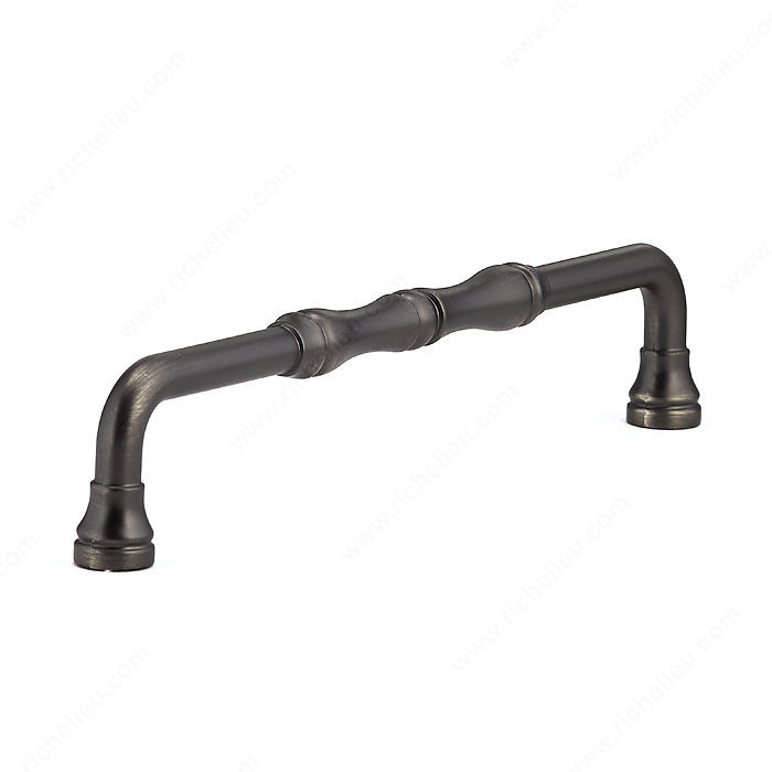 Richelieu Hardware Bp740160143 Classic Decorative Metal Handle Pull With Fluted Ends 160MM Antique Nickel Finish