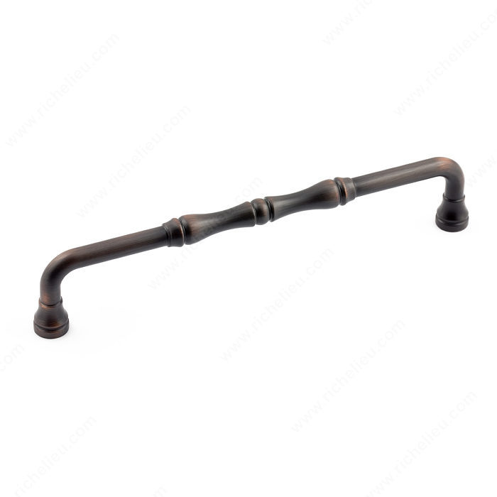 Richelieu Hardware Bp740160Borb Classic Decorative Metal Handle Pull With Fluted Ends 160MM Brushed Oil Rubbed Bronze Finish