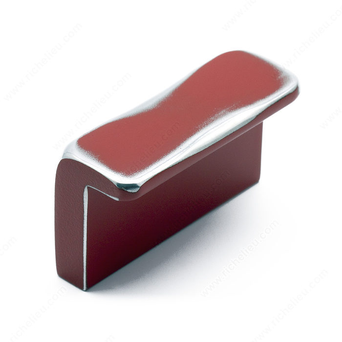 Richelieu Hardware 77673281 Industrial Collection Transitional Metal Knob 32MM Metallic Brushed Red Finish