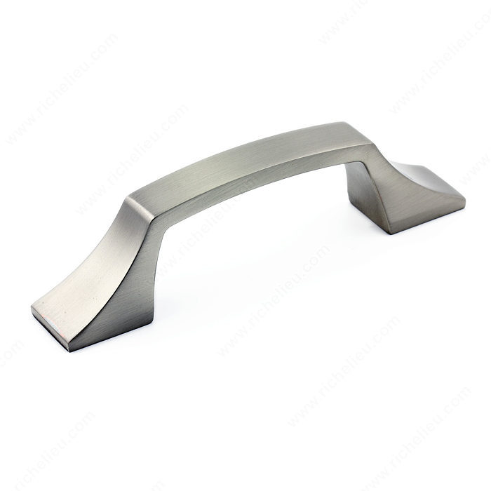 Richelieu Hardware Bp76596195 Transitional Metal Handle Pull With Fluted Ends 96MM Brushed Nickel Finish