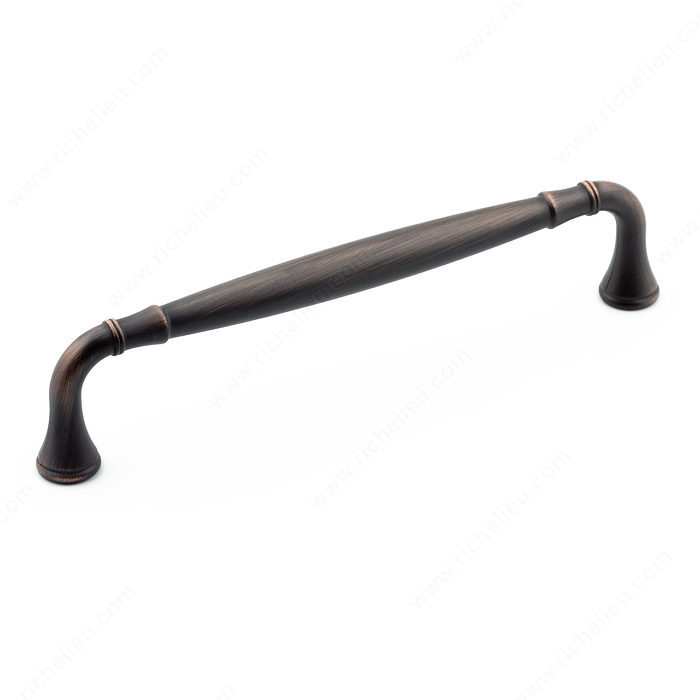 Richelieu Hardware Bp790160Borb Classic Metal Handle Pull With Fluted Ends 160MM Brushed Oil Rubbed Bronze Finish
