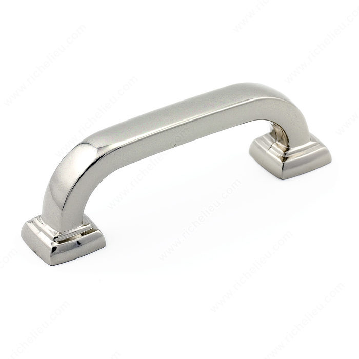 Richelieu Hardware Bp81576180 Contemporary Metal Bar Pull With Square Backplate 3 Inch Polished Nickel Finish