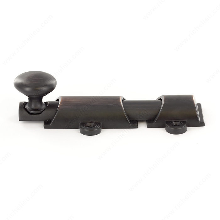 Richelieu Hardware Bp89104Borb Classic Metal Surface Bolt 4 Inch Brushed Oil Rubbed Bronze Finish