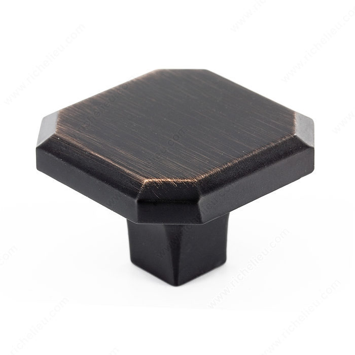 Richelieu Hardware 392134Borb Transitional Metal Square Knob 34MM Brushed Oil Rubbed Bronze Finish