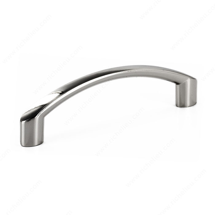 Richelieu Hardware 7438096180 Contemporary Metal Arched Bar Pull 96MM Polished Nickel Finish