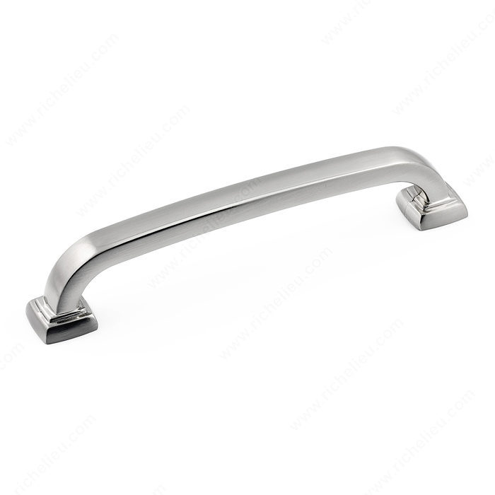 Richelieu Hardware Bp815128180 Contemporary Metal Bar Pull With Square Backplate 128MM Polished Nickel Finish